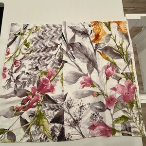 Two Floral Design Matching Pillowcase Covers